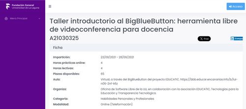 Taller introductorio al BigBlueButton, herramienta libre de videoconferencia para docencia
