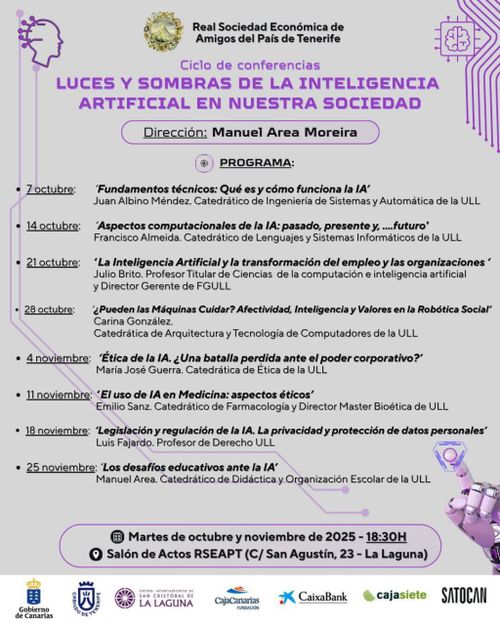 Ciclo de conferencias "Luces y sombras de la inteligencia artificial en nuestra sociedad"